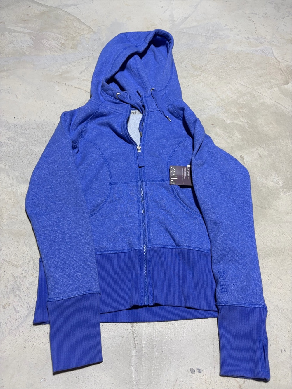 Zella NWT Relaxed fit Full-Zip Hoodie blue Persia large MSRP$68